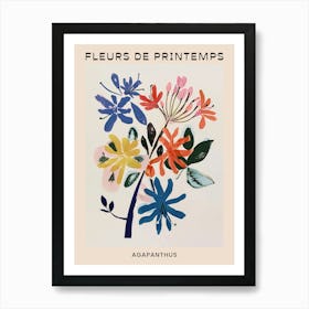 Spring Floral French Poster  Agapanthus 2 Art Print