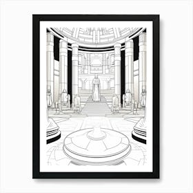 The Jedi Temple (Star Wars) Fantasy Inspired Line Art 1 Art Print
