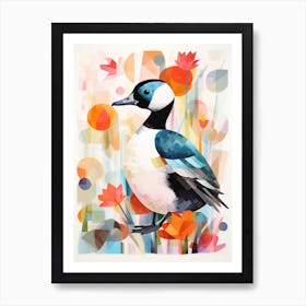 Bird Painting Collage Bufflehead 1 Art Print