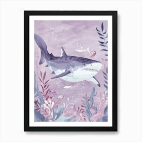 Purple Nurse Shark Illustration 4 Art Print