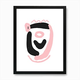 Pink And Black Art Print