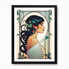 Art Noveau Woman Art Print