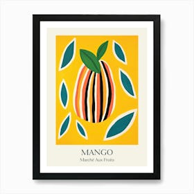 Marche Aux Fruits Mango Fruit Summer Illustration 1 Art Print