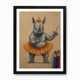 Rhino Dancer Art Print