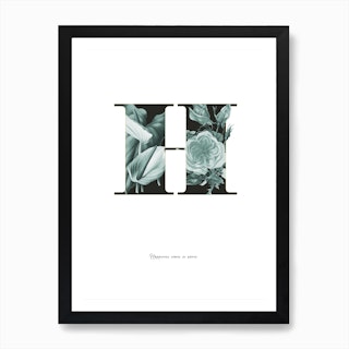 Flower Alphabet H Art Print
