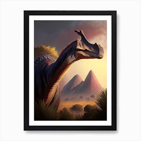 Hadrosaurus 1 Illustration Dinosaur Art Print