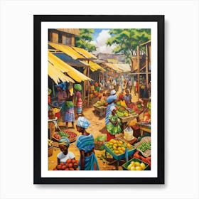 African Marketplace Matisse Inspired 1 Art Print