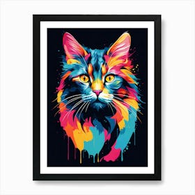 Colorful Cat 8 Art Print