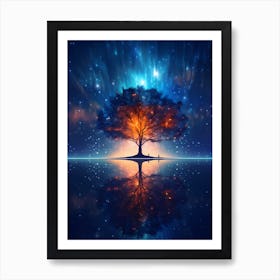 Tree Of Life In The Night Sky Art Print