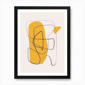 Line Abstract In Yellow Art Print