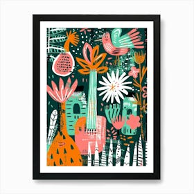 Doodles In The Garden Art Print