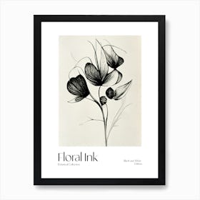 Floral Ink Botanical 4 Art Print