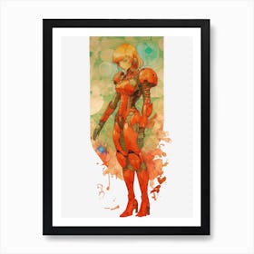 Retro sci-fi anime astronaut Art Print