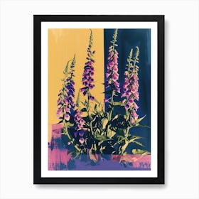 Foxglove Flowers On A Table   Contemporary Illustration 3 Art Print