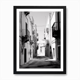 Alghero, Italy, Black And White Photography 2 Art Print