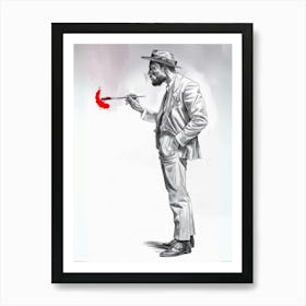 Man Holding A Paintbrush Art Print