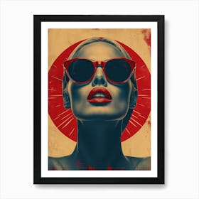 Sexy Woman In Sunglasses 1 Art Print