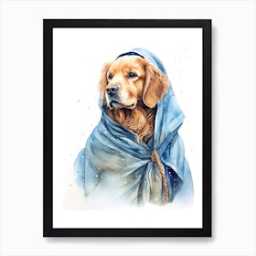 Golden Retriever Dog As A Jedi 3 Art Print