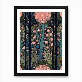 William Morris Forest In The Moonlight Art Print