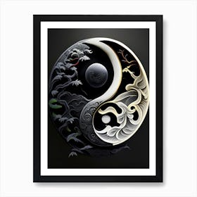 Close Up Yin and Yang Illustration Art Print