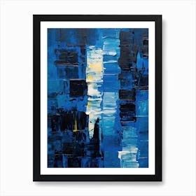 Blue Texture Abstract 2 Art Print