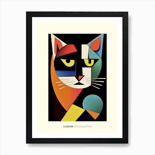 Cats Cubism Collection Picasso  Inspired Art Print