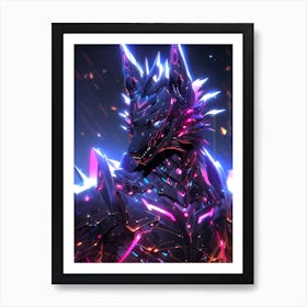 Futuristic Wolf 7 Art Print