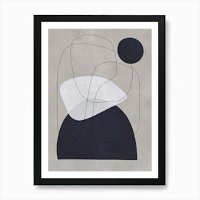 Expressive black and gray 5 Art Print