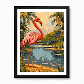 Greater Flamingo Camargue Provence France Tropical Illustration 8 Art Print