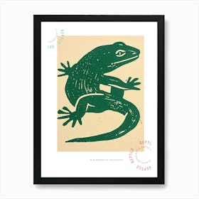 Blue African Fat Tailed Gecko Bold Block 2 Poster Art Print