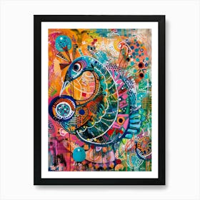 Psychedelic Bird Art Print