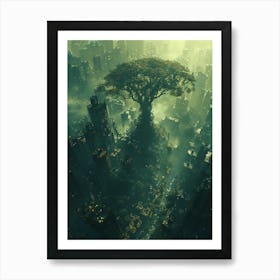 Whimsical Tree In The City 2 Art Print