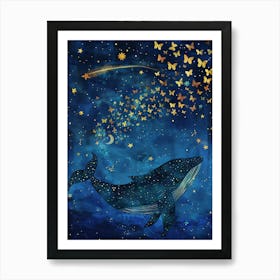 Whale In The Night Sky Art Print