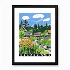 Shirakawa Go Japan 2 Colourful Travel Poster Art Print