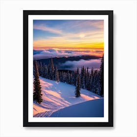 Steamboat, Usa Sunrise Skiing Poster Art Print