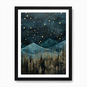 Starry Night Sky Canvas Print Art Print