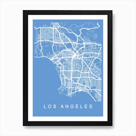 Los Angeles Map Blueprint Art Print