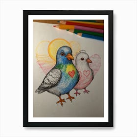 Pigeons 9 Art Print