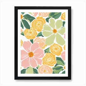 Alstromeria Pastel Floral 2 Flower Art Print