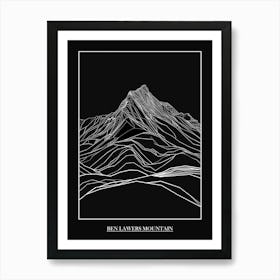 Ben Lawers Mountain Line Drawing 2 Poster Art Print