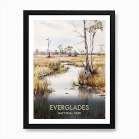 Everglades National Park Watercolour Vintage Travel Poster 2 Art Print