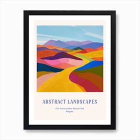 Colourful Abstract Gobi Gurvansaikhan National Park Mongolia 2 Poster Blue Affiche