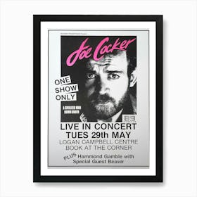 Retro Rock Band Concert Advert Postcard Joe Cocker, Rock Icon Artist Art Print