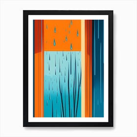 Rain On Window Water Waterscape Modern 2 Art Print