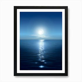 Full Moon Over The Ocean 3 Art Print