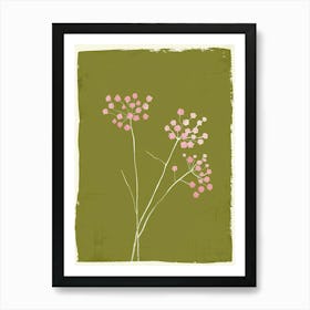 Pink & Green Babys Breath 1 Art Print