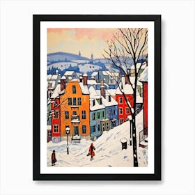 Winter Snow Quebec City   Canada Snow Illustration 2 Art Print