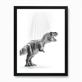 T-Rex in the shower Art Print