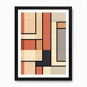 Abstract Dimensions; Mid Century Geometric Exploration Art Print