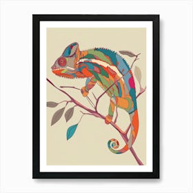 Chameleon Modern Abstract Illustration 4 Art Print